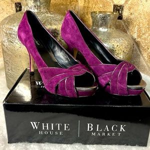 WHITE HOUSE BLACK MARKET cherry platform heels size 9